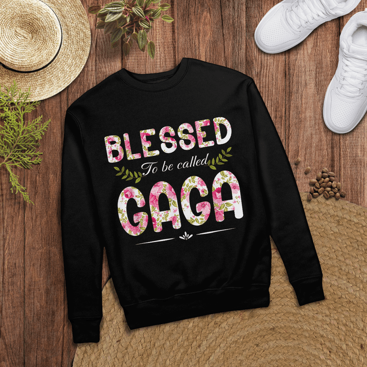 Woonistore - Blessed To Be Called Gaga Flower T-Shirt Funny Gaga Gift