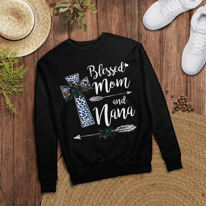 Woonistore - Blessed To Be Called Mom And Nana T shirt Funny Nana Gift