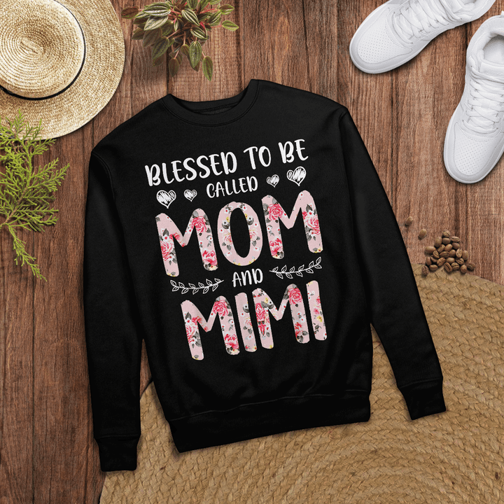 Woonistore - Blessed To Be Called Mom And Mimi Flower Mimi Gifts T-shirt