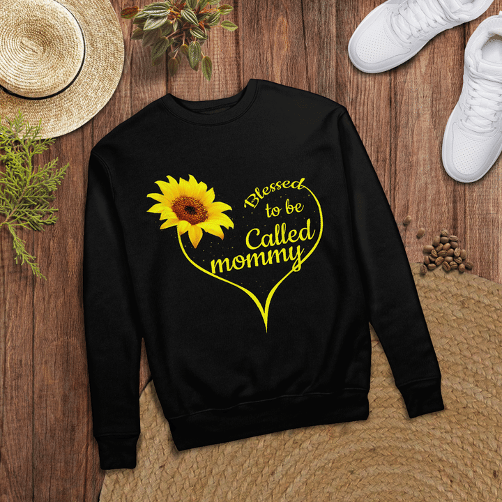 Woonistore - Blessed To Be Called Mommy Sunflower Tshirt Cute Grandma