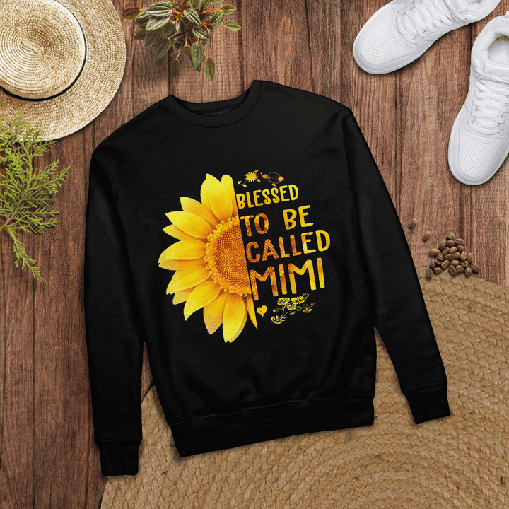 Woonistore - Blessed To Be Called Mimi Sunflower Grandma Mothers Day Premium T-Shirt