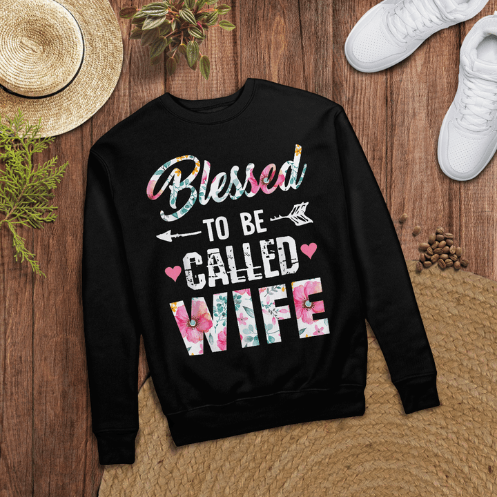 Woonistore - Blessed To Be Called Wife T-shirt Funny Wife Gift