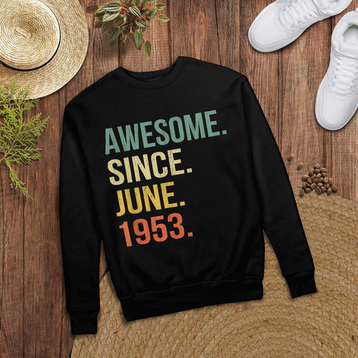 Woonistore - Awesome since June 1953 T-Shirt Vintage 66th Birthday gift
