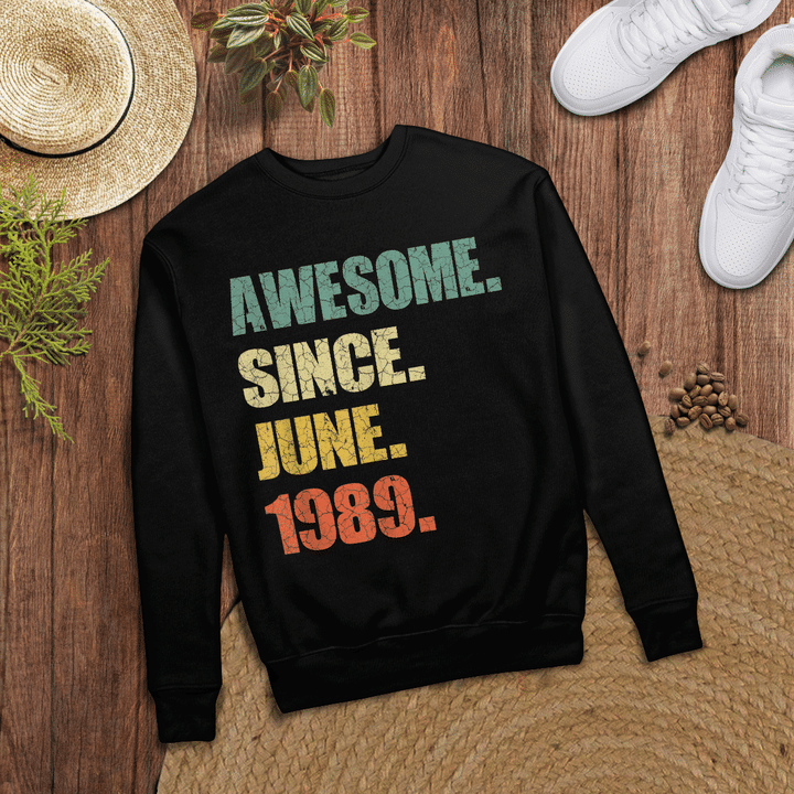 Woonistore - Awesome since June 1989 T-Shirt Vintage 30th Birthday gift