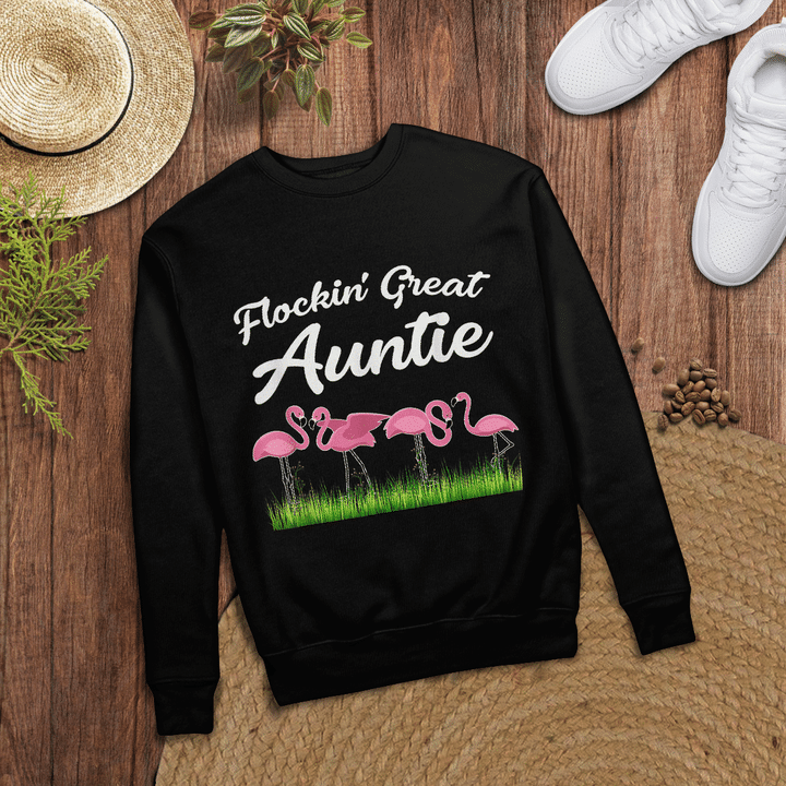 Woonistore - Flockin' Great Auntie Flamingo T-Shirt Gifts for Mothers Day