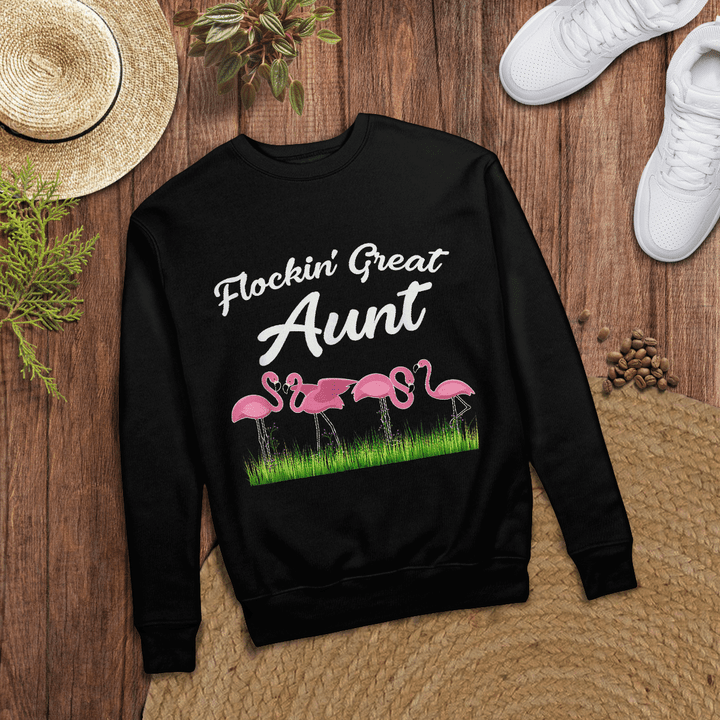 Woonistore - Flockin' Great Aunt Flamingo T-Shirt Gifts for Mother's Day