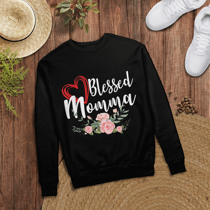 Woonistore - Floral Blessed Momma Tshirt Cute Mother's Day Gifts