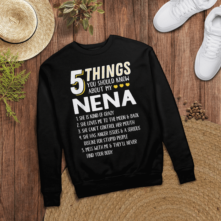 Woonistore - Funny 5 Things Grandma Nena Gift Idea T-Shirt