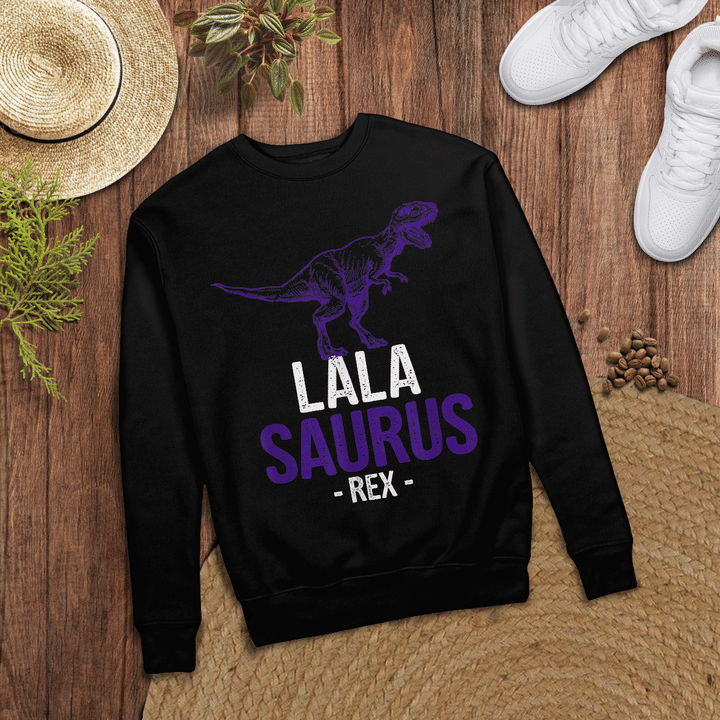 Woonistore - Funny Mother's Day Gifts For Grandma Lala Saurus Rex T-Shirt