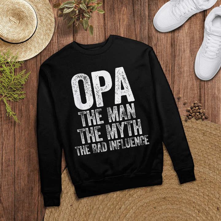 Woonistore - Mens Opa The Man The Myth The Bad Influence T-Shirt T-Shirt