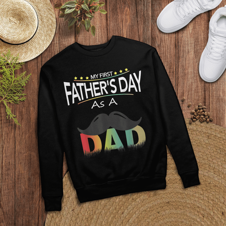 Woonistore - My First Father's Day As A Dad t-shirt Vintage Dad Gift