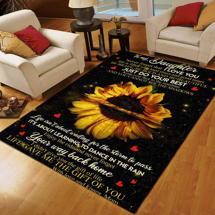 Sunflower To My Daughter Kisses Mom CL16110974MDR Rug