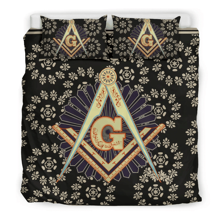 Freemason Twin Queen King Cotton Bed Sheets Spread Comforter Duet Cover Bedding Set IYP