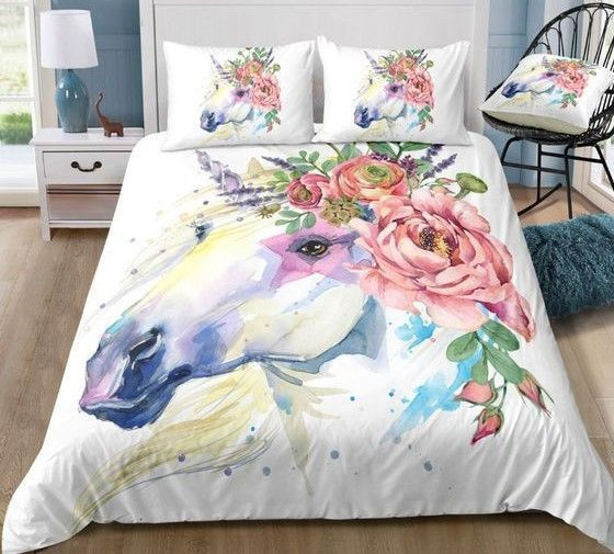 Unicorn Wear Flowers Bedding Set IYUI