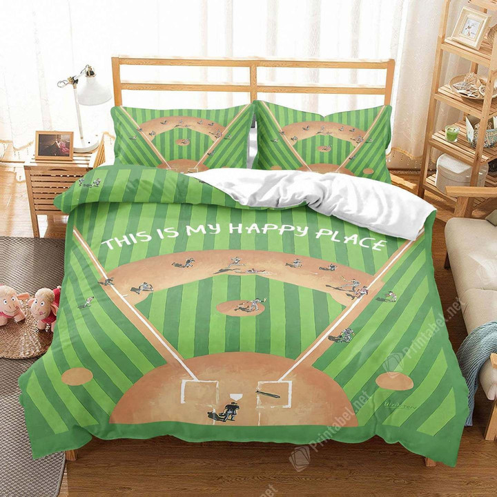 My Happy Place Baseball Field Bedding Set IYJ
