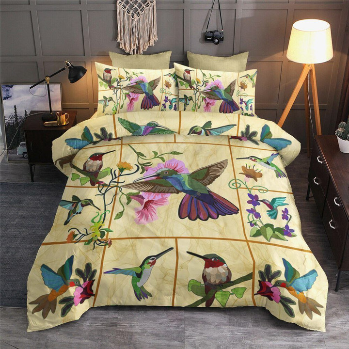 Hummingbird Cotton Bed Sheets Spread Comforter Duvet Cover Bedding Set IYV
