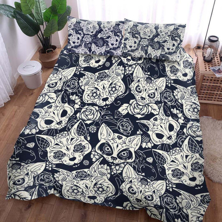 Cat Day Of The Dead Bedding Set IYX