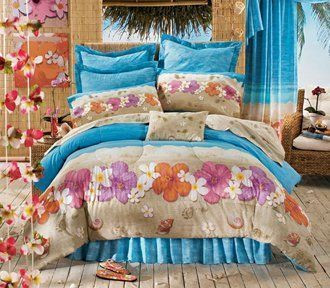Hawaiian Hibiscus Flower Bedding Set IYH