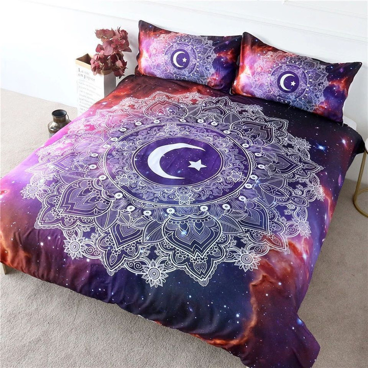 Galaxy Moon Mandala Bedding Set IYA