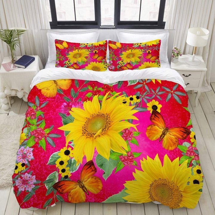Sunflower And Butterfly Bedding Set IYTT