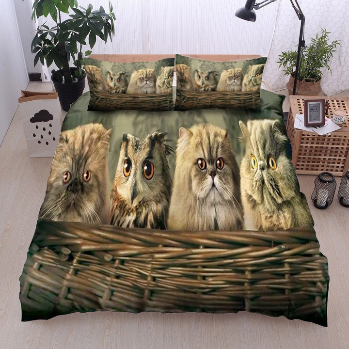 Owl And Cat Bedding Set TGJOA