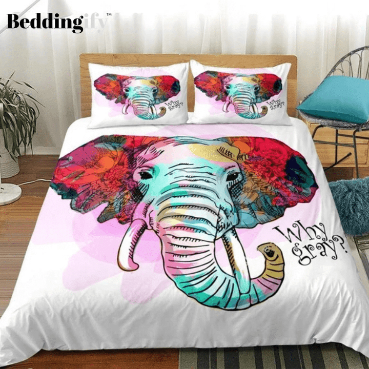 Watercolor Art Elephant CD Bedding Set INKPQA