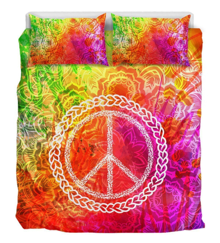 Colorful Splatter Peace Bedding Set IYL