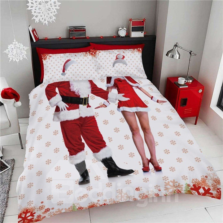 Unique Men And Women Santa Claus Costume Bedding Set IYY