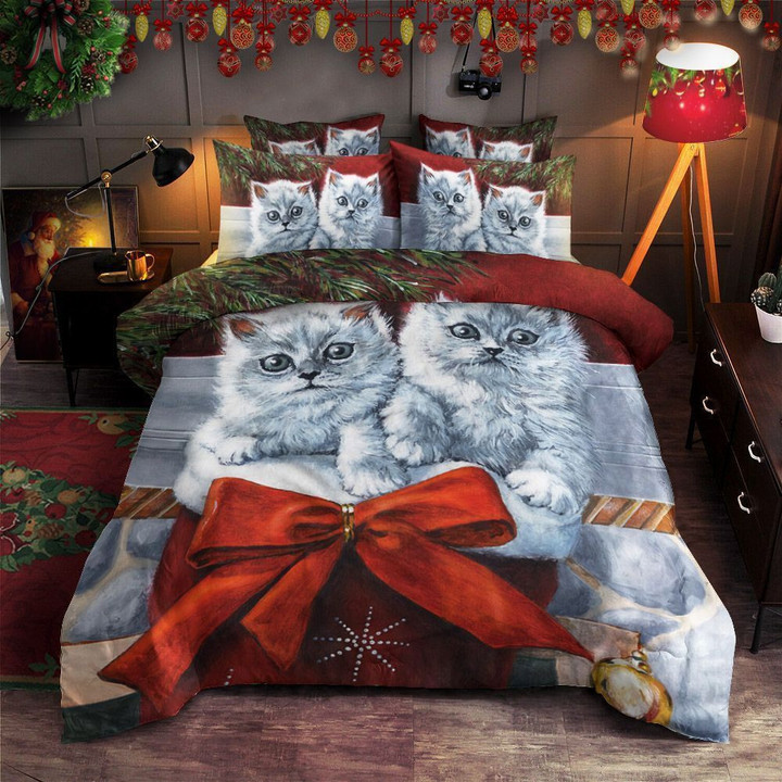 Cat Merry Christmas Bedding Set IYJ