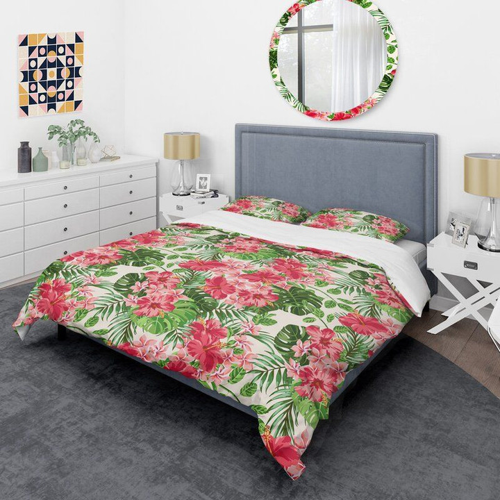 Tropical Leaves And Flowers Mid Century CLH0510362B Bedding Sets