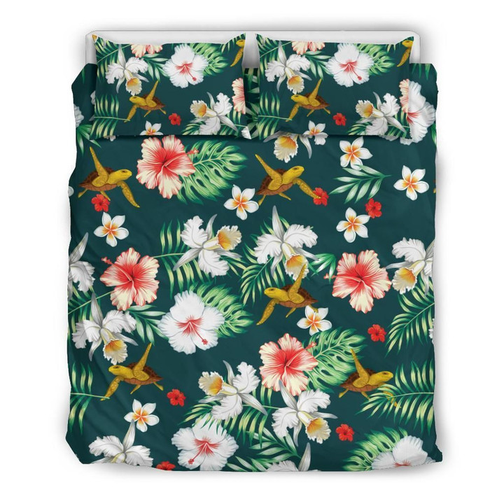 Hawaiian Flower Design With Seaturtle CL05110486MDB Bedding Sets