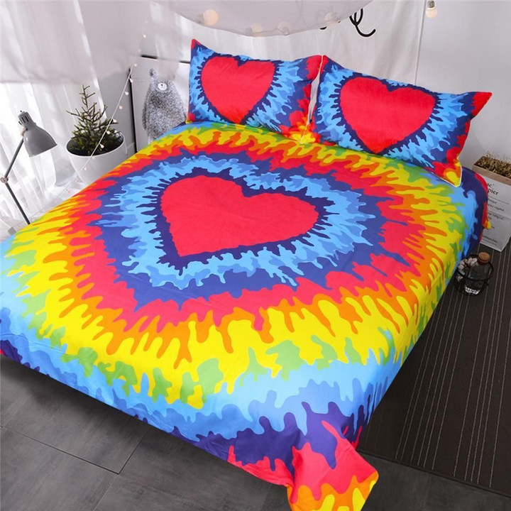 Hippie Rainbow Tie Dye Red CL09120237MDB Bedding Sets
