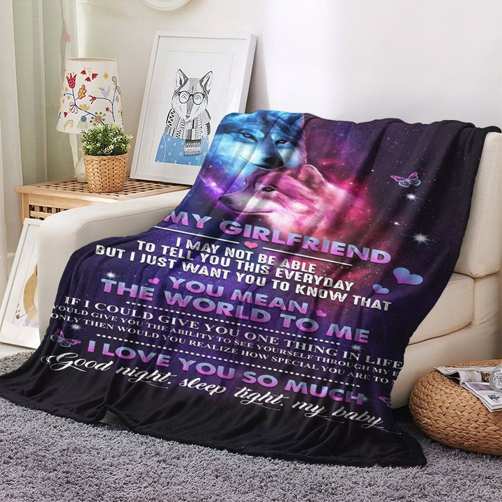 Couple Warm And Cozy Fleece Blanket, To My Girlfriend I May Not Be Able To Tell You This Everyday I Love You Fleece Blanket, Gifts for Girlfriend