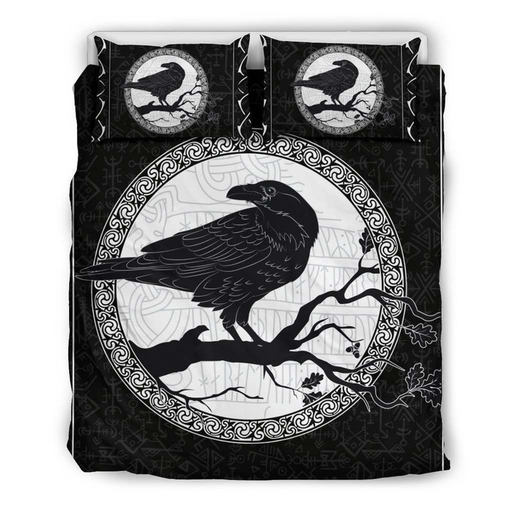 Viking bedding set â€“ Raven and oak branch NN8