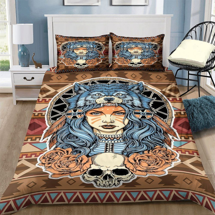 American Native Girl With Wolf Bedding Sets CCC25104907