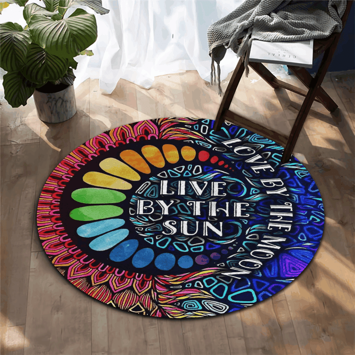 Hippie Live By the Moon H Round Rug