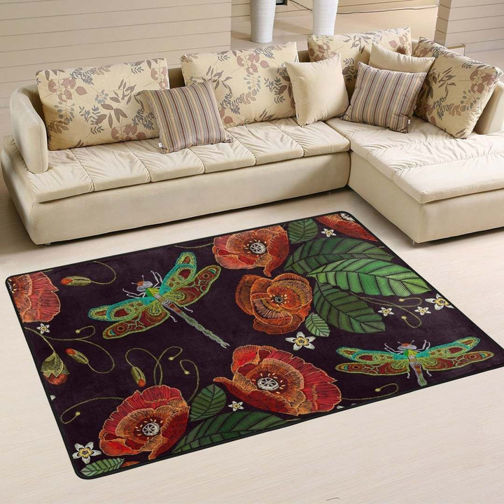 Dragonfly And Flower CLG2210053R Rug