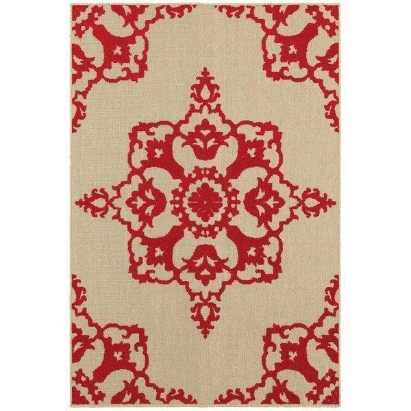 Mixed Pile Medallion Sand Red CLA1410507R Rug