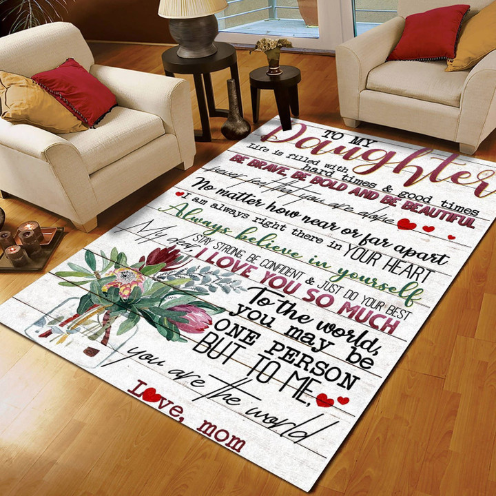 Flower To My Daughter Love Mom CL16110649MDR Rug