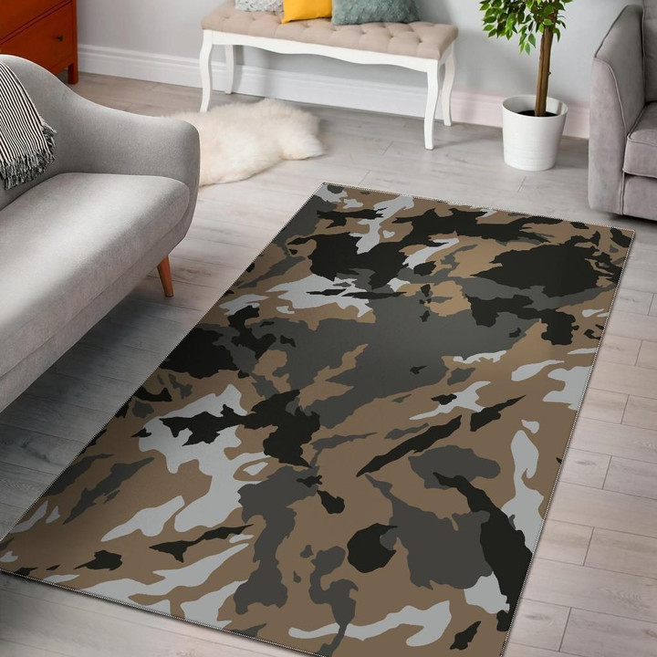 Brown And Black Camouflage CL17100165MDR Rug