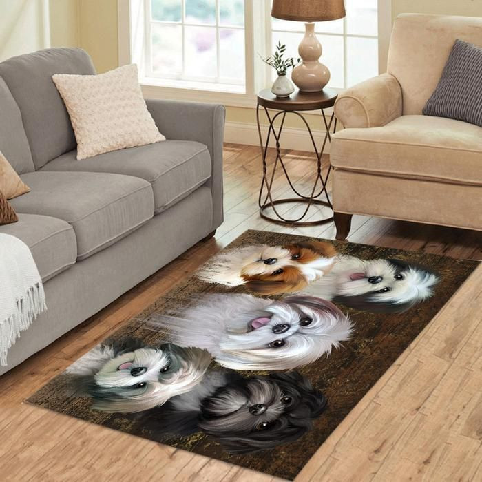 Rustic Lhasa Apso Dogs CLA17120695R Rug
