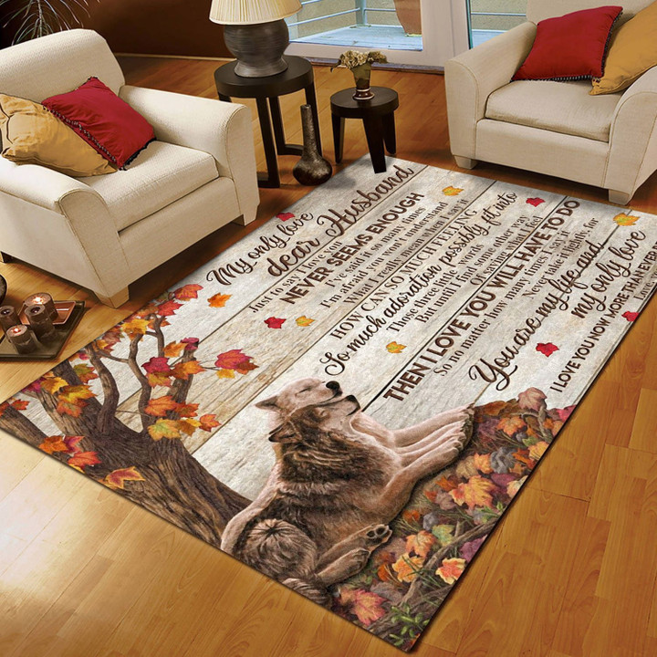 Wolf My Only Love Dear Husband CL16111154MDR Rug