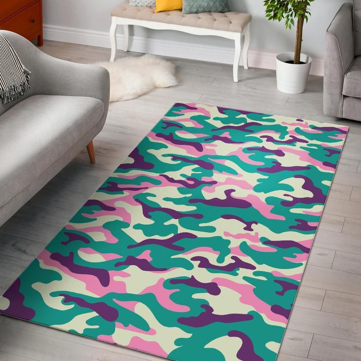 Pastel Teal And Purple Camouflage CL17100458MDR Rug