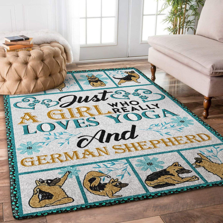 Just A Girl Who Loves Yoga And German Shepherd HN1701122R Rug