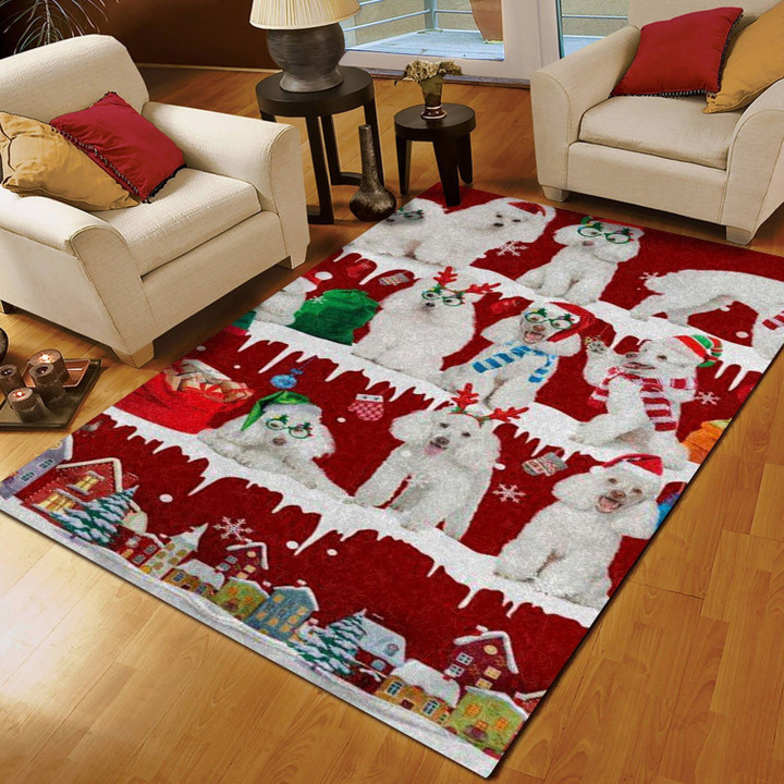 White Poodle Snow Christmas CL11120382MDR Rug