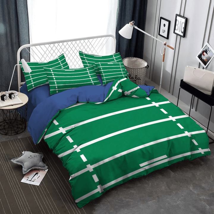 Patriotic Queen Size Bedding Set, American Football Soft Duvet Cover Set, American Football Field Bedding Set, Gifts for American Football