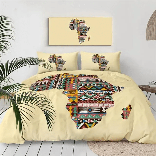 African Symbol Map Bedding Set