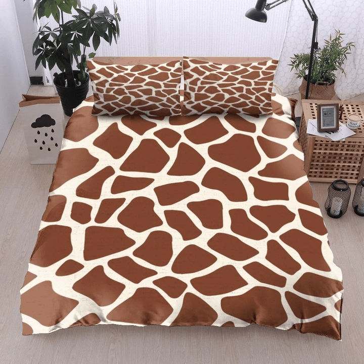 Brown Giraffe Pattern Bedding Set