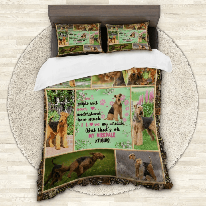 Airedale Terrier Heart Knows Bedding Set