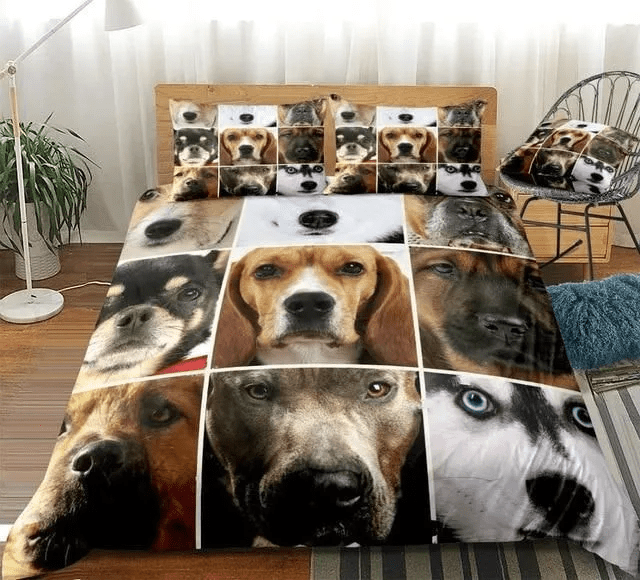 Collage Of Dog Bedding Set